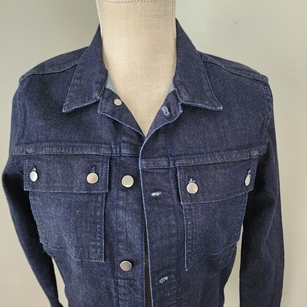 Kate Spade Saturday Dark Blue Denim Button Up Jacket Size XS - Picture 2 of 8